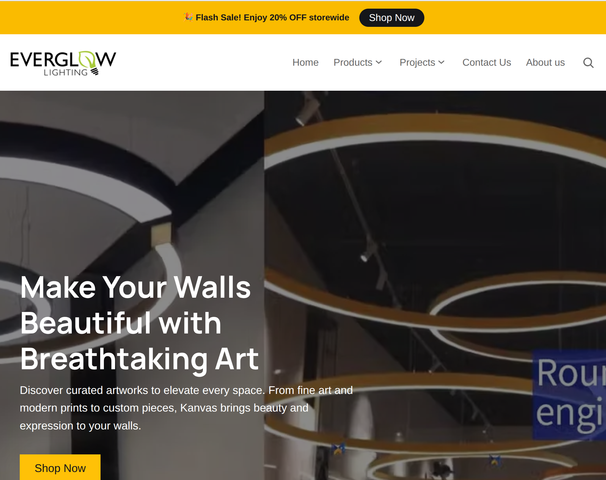 Everglow Lighting 网站预览