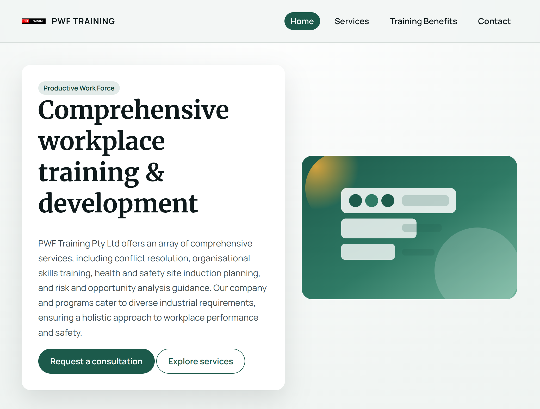 PWF Training 网站预览